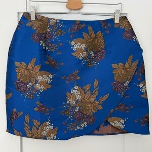 Floral Blue and Brown Women's Skirt